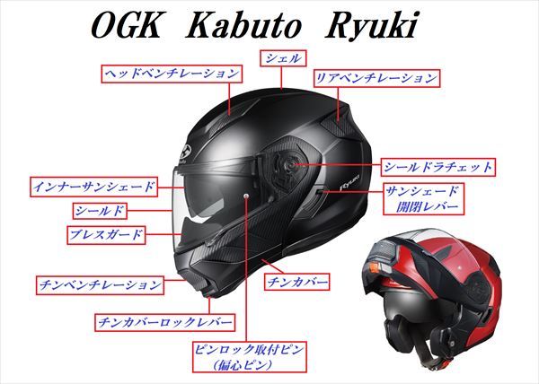 オリジナルデザイン手作り商品 OGKカブト リュウキ システムヘルメット